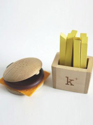 Wood Hamburger + Fries Instrument Set