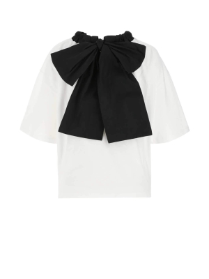 Redvalentino Bow-detailed Short Sleeve Top