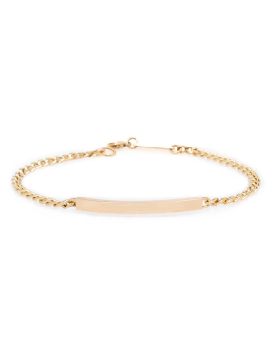 14k Small Curb Chain Id Bracelet