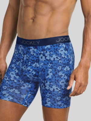 Jockey Generation™ Men's Cotton Stretch Boxer Briefs - Floral Blue