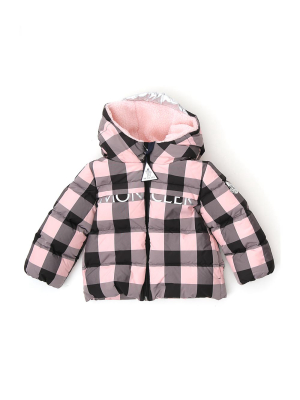 Moncler Enfant Checked Hooded Puffer Jacket