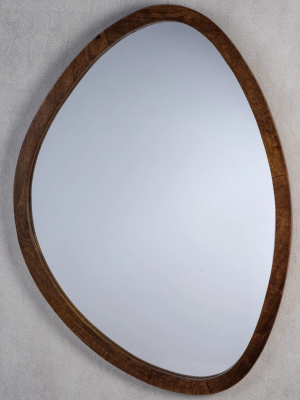 Heritage Mango Wood Organic Shape Wall Mirror