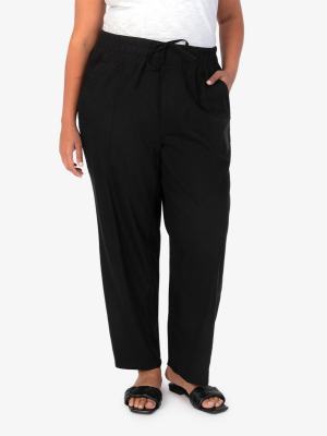 Sandra Drawcord Pant, Plus (black)