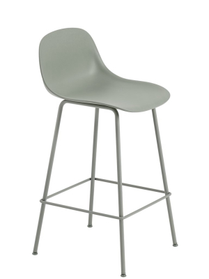 Fiber Bar + Counter Stool With Backrest: Tube Base - Quick Ship