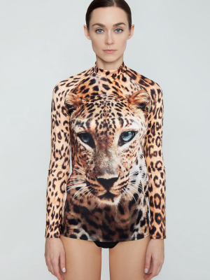 Long Sleeve Rhahshguard - Wild Eyes Animal Print