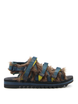 Suicoke Furry Strap Sandals