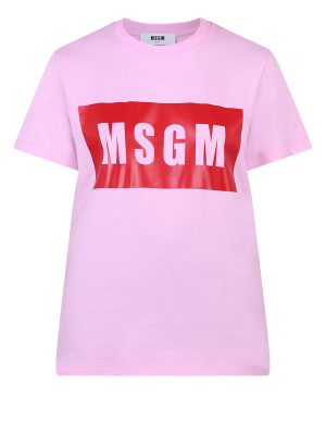 Msgm Front Logo Print T-shirt