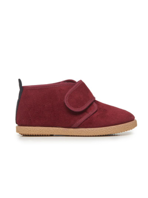 Suede And Faux-shearling Mcalister Booties In Wine