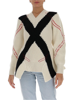 Alexander Mcqueen Exploded Argyle Knit Jumper