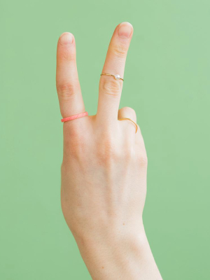 Treaded Stackable Silicone Ring - Coral