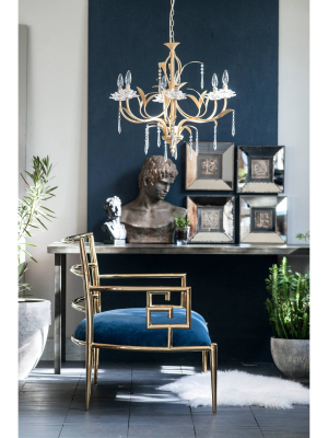 Accent Chair Gold/blue - A&b Home