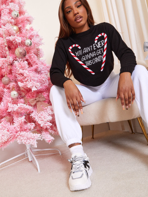 Black Candy Crop Christmas Sweater