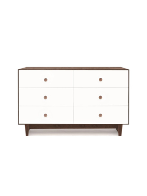 6 Drawer Dresser - Rhea - White/walnut