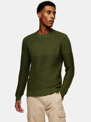 Selected Homme Green Crew Sweater