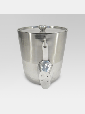 Hammered Metal Ice Bucket With Ice Scoop - Threshold™