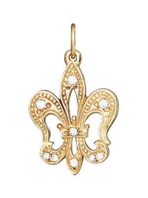 Fleur De Lis Charm Pavé Diamonds