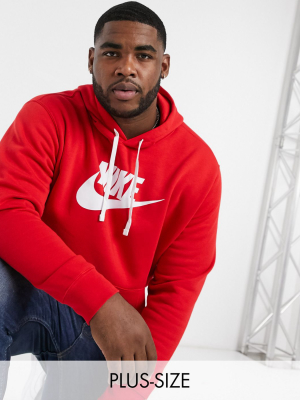 Nike Plus Club Large Logo Hoodie In Red