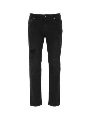 Dolce & Gabbana Logo Plaque Skinny Jeans