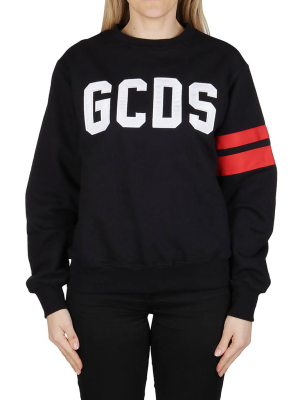 Gcds Logo Embroidered Crew Neck Sweatshirt