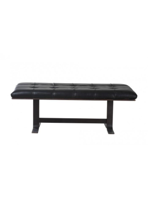 Flare Bench Black Leather