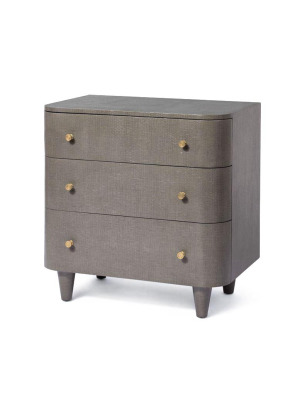 Olivia Double Nightstand Seal Faux Raffia