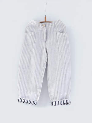 Apprentice Suit Trousers In Handloom Linen