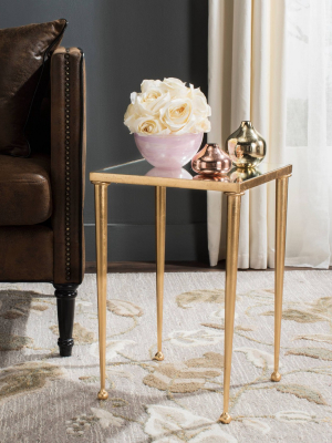 Nyacko End Table - Gold / Mirror - Safavieh