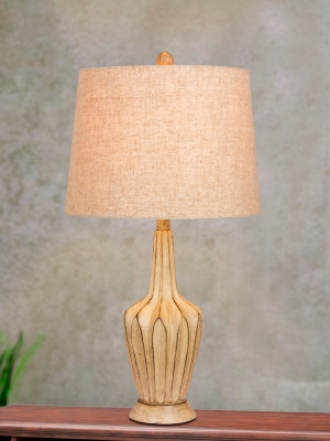 2pk Paper Lantern Fold Resin Table Lamps Beige - Fangio Lighting