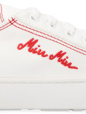 Miu Miu Logo Embroidered Sneakers