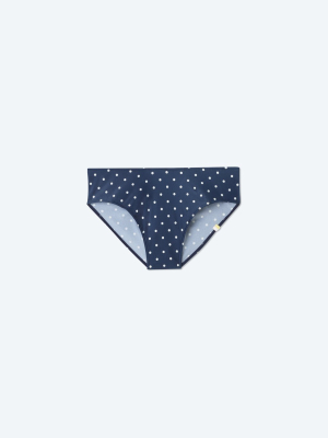 The Limited-edition High Leg Mid Rise Bikini Bottom - Deep Sea Dot