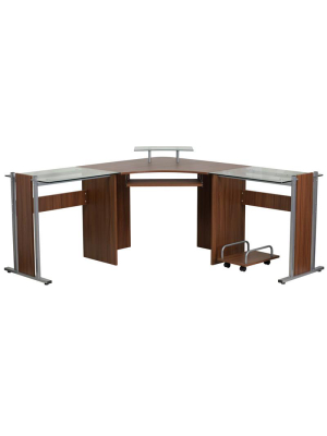 Audrey Teakwood Corner Office Desk