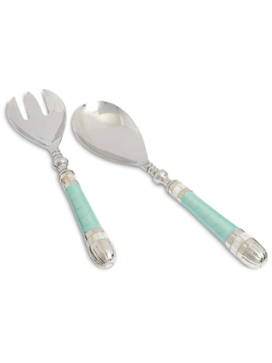 Julia Knight Classic Salad Serving Set In Aqua