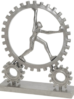 Figurine With Gears, Silver