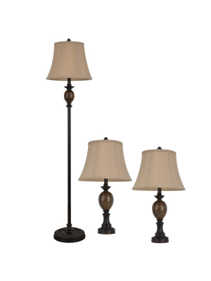 25" Mae Table And Floor Lamp Set Bronze - Decor Therapy