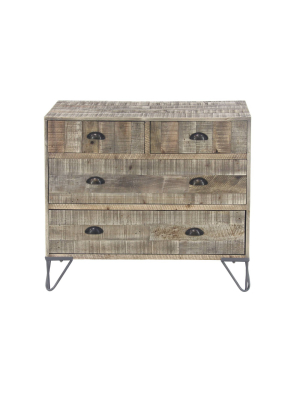 Rustic Teak 4 Drawer Chest Brown - Olivia & May