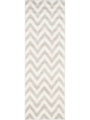 Amherst Chevron Light Gray/beige Runner Rug