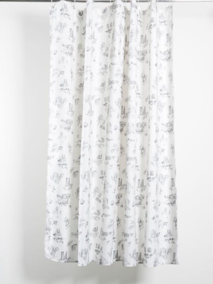 Toile De Suisse Artist Cotton Shower Curtain ( Waterproof ) By Celine Cornu