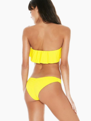 Emma Hipster Scrunch Bikini Bottom - Canary Yellow