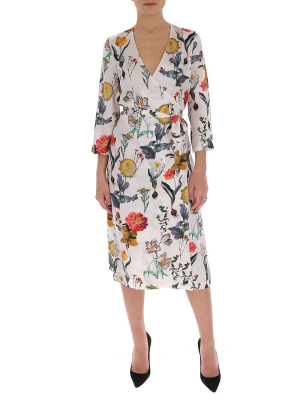 L'autre Chose Floral Printed Wrap Dress