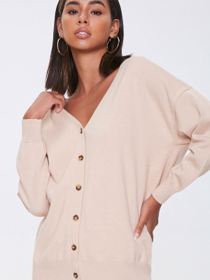 Ribbed Button-front Cardigan