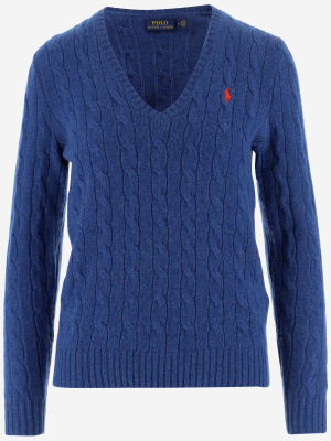 Polo Ralph Lauren Logo Embroidered V-neck Jumper