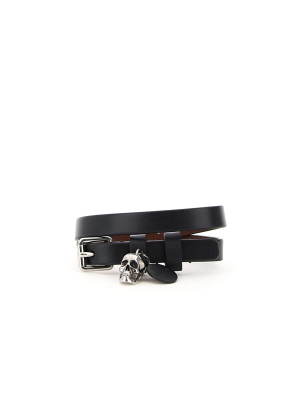 Alexander Mcqueen Skull Double Wrap Bracelet