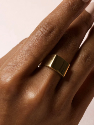 Bold Gold Plated Signet Ring