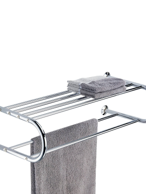 Wall Mounting Towel Bar And Shelf Chrome - Bath Bliss