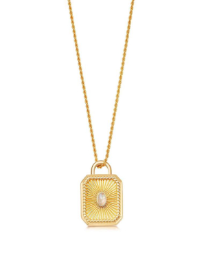 Engravable Square Locket Rope Necklace