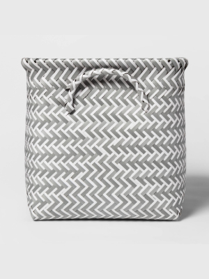 11" Pp Woven Cube Storage Bin White/gray - Room Essentials™