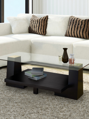 Jeanna Modern Leveled Coffee Table Black - Iohomes