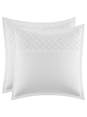 White Mosaic Pillow Sham (euro) - Stone Cottage