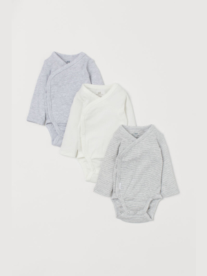 3-pack Long-sleeved Bodysuits