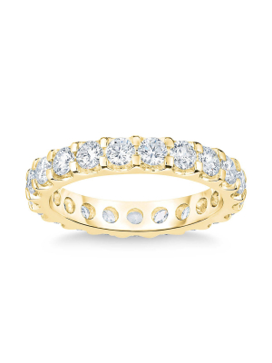 Pompeii3 2 Ct Moissanite Eternity Ring Womens Wedding Band 14k Yellow Gold